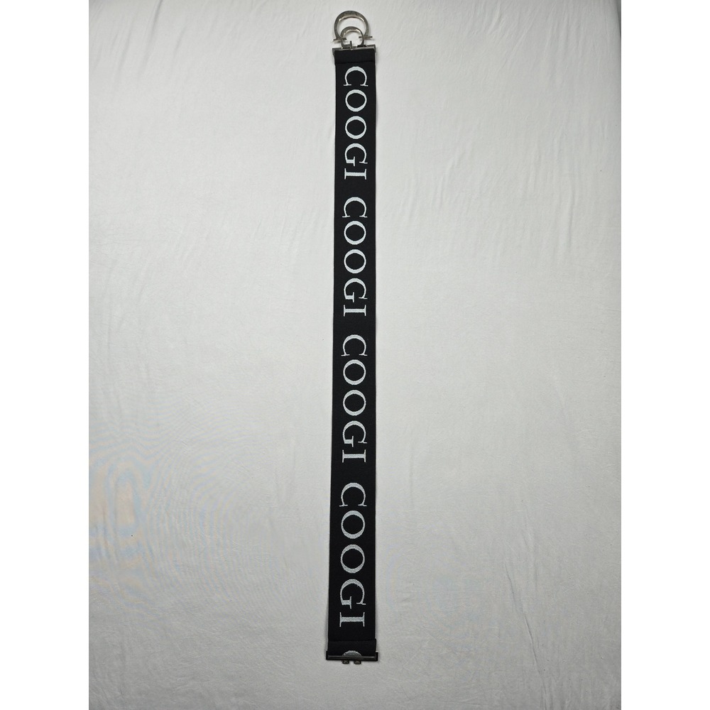 COOGI Black Logo Web Belt‎ Silver Buckle Streetwear Hip Hop Unisex Adjustable